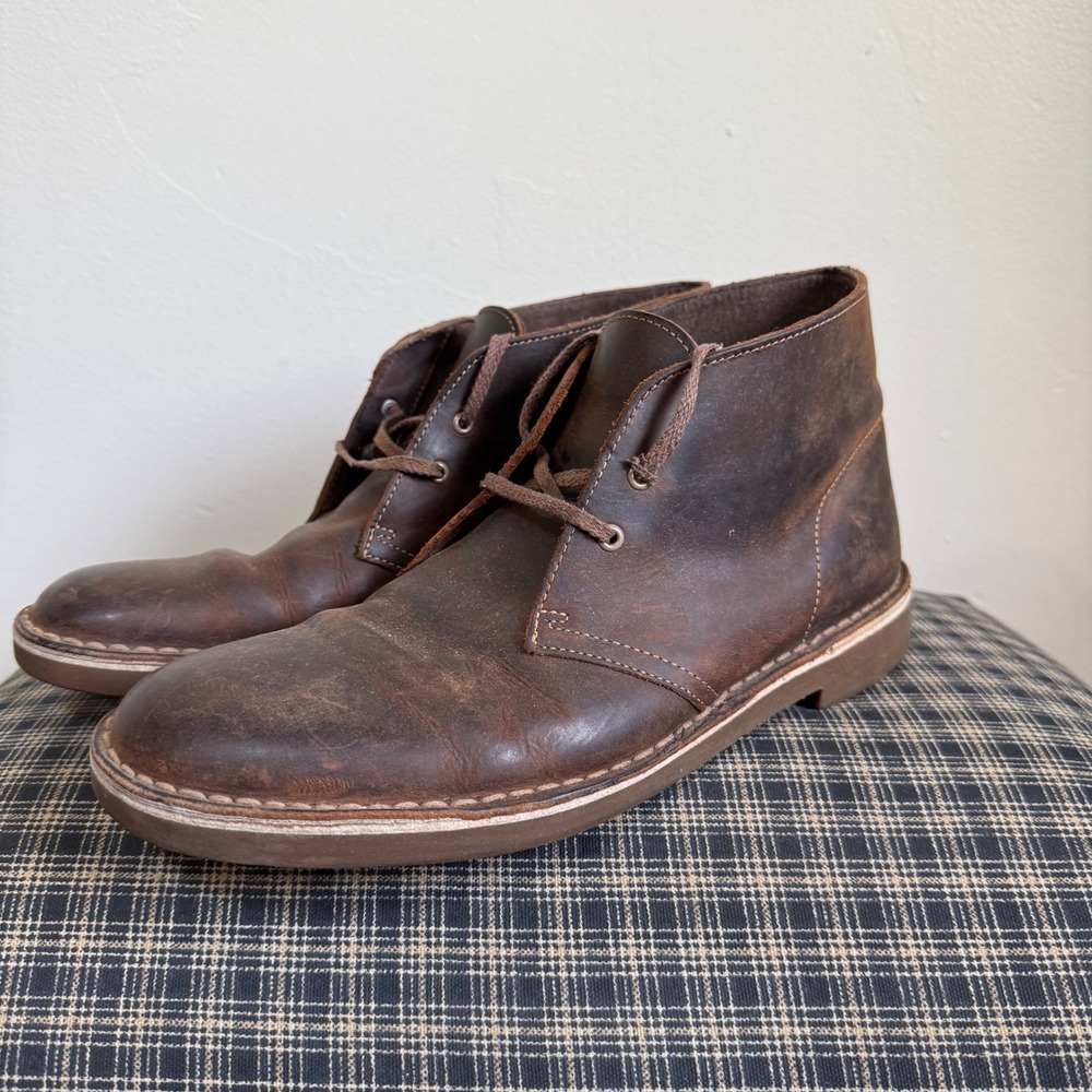 Clarks Bushacre 2 Leather Chukka Desert Boot Size 8.5‎ Dark Brown